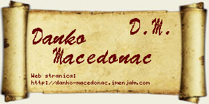Danko Macedonac vizit kartica